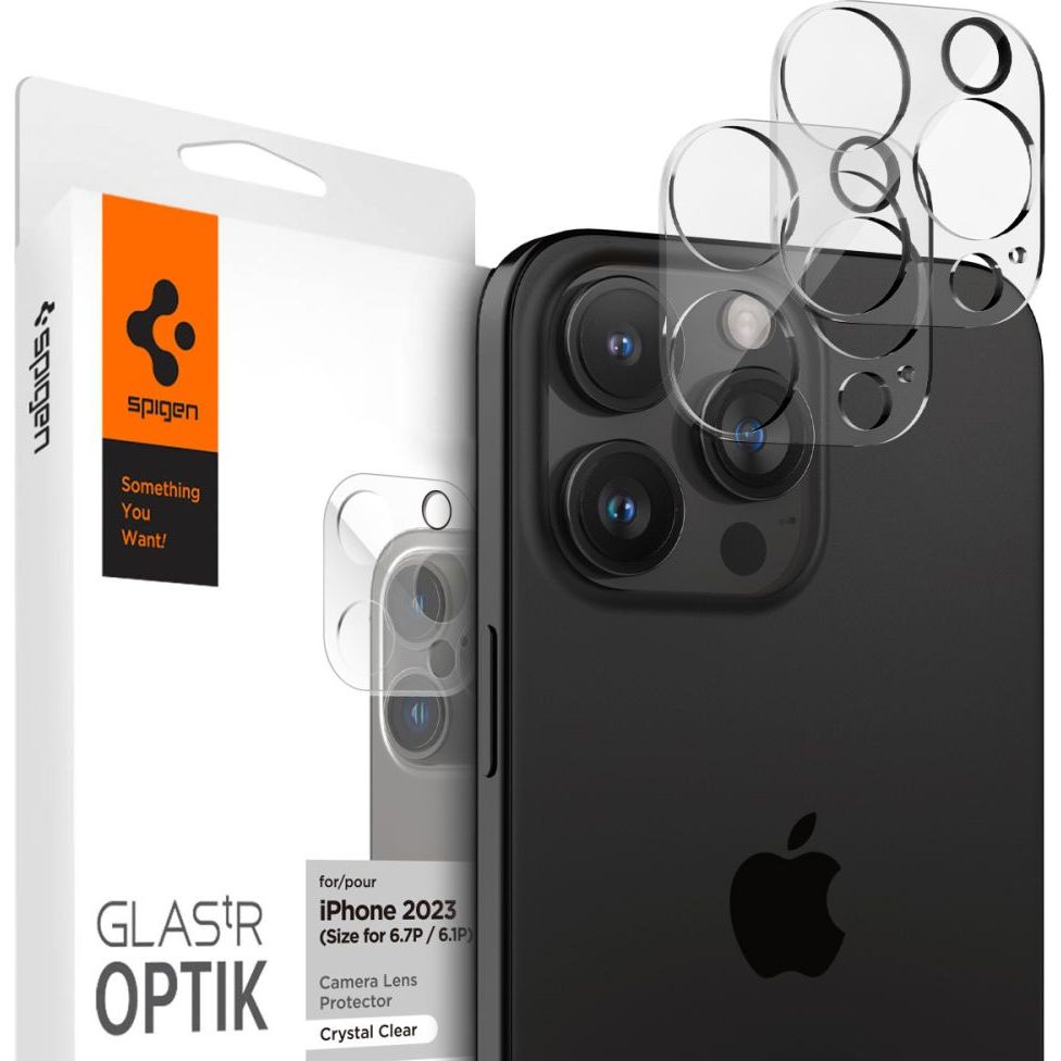 Szkło na aparat Spigen Glas.tR Optik 2-Pack do iPhone 15 Pro / 15 Pro Max / 14 Pro / 14 Pro Max, przezroczyste